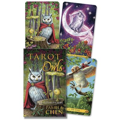 Tarot of the Owls Mini Deck by Pamela Chen, Elisabeth Alba, SKU LW2321, UPC 700317388838