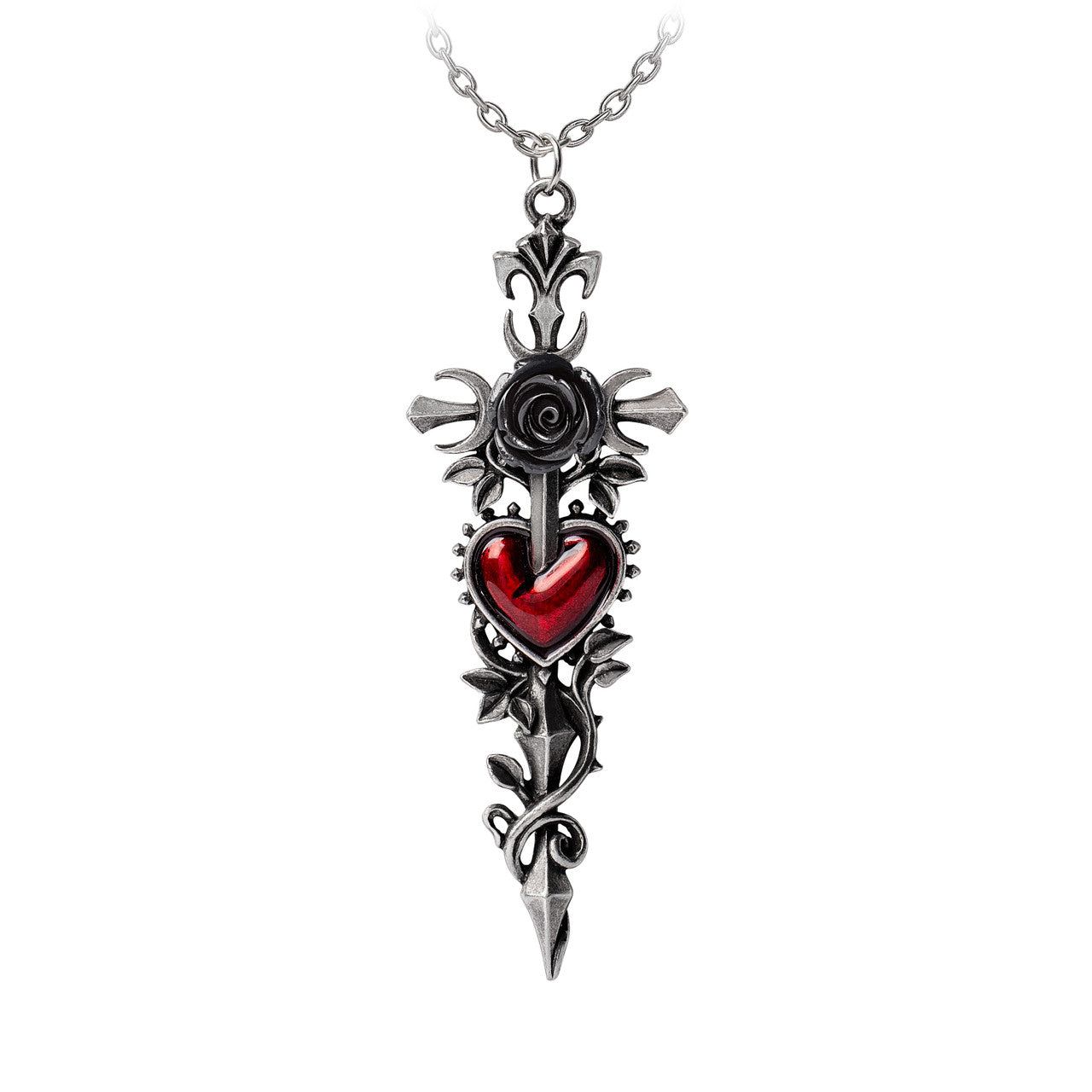 Cross of the Dark Kiss Neckwear Necklace, SKU AL-P975, UPC 700317393429