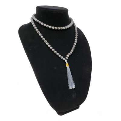 Mala Necklace or Prayer Beads - Hematite (108 Beads), SKU QQ00-GJM-09, UPC 700317371137