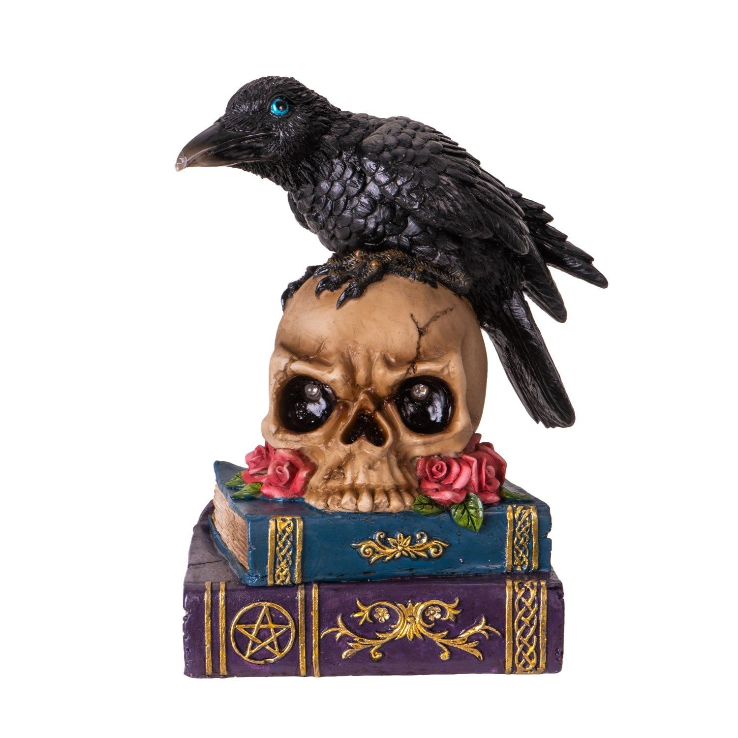 7.68&quot; Raven on Skull and Books Statue, SKU PG-16002, UPC 700317396031