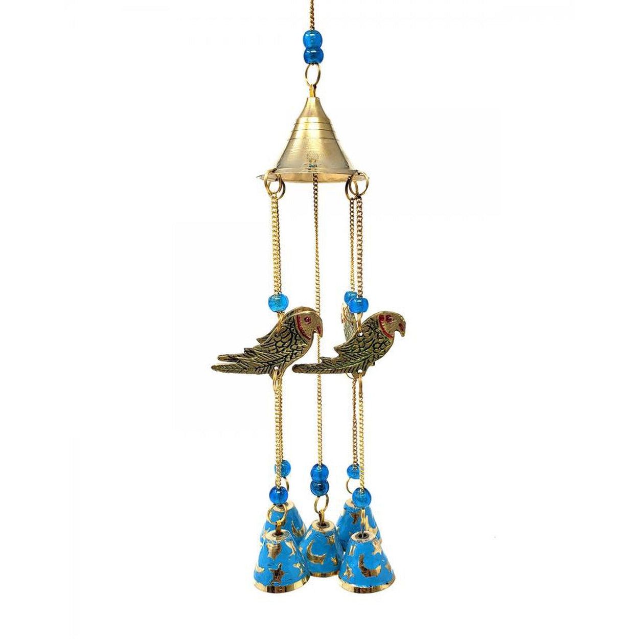 14&quot; Parrot Brass Wind Chime, SKU 7546, UPC 700317304418