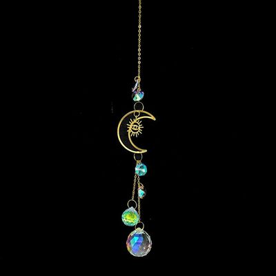 12&quot; Sun Catcher - Crescent Moon Eye Rainbow Prism, SKU SCWH-36, UPC 700317417385