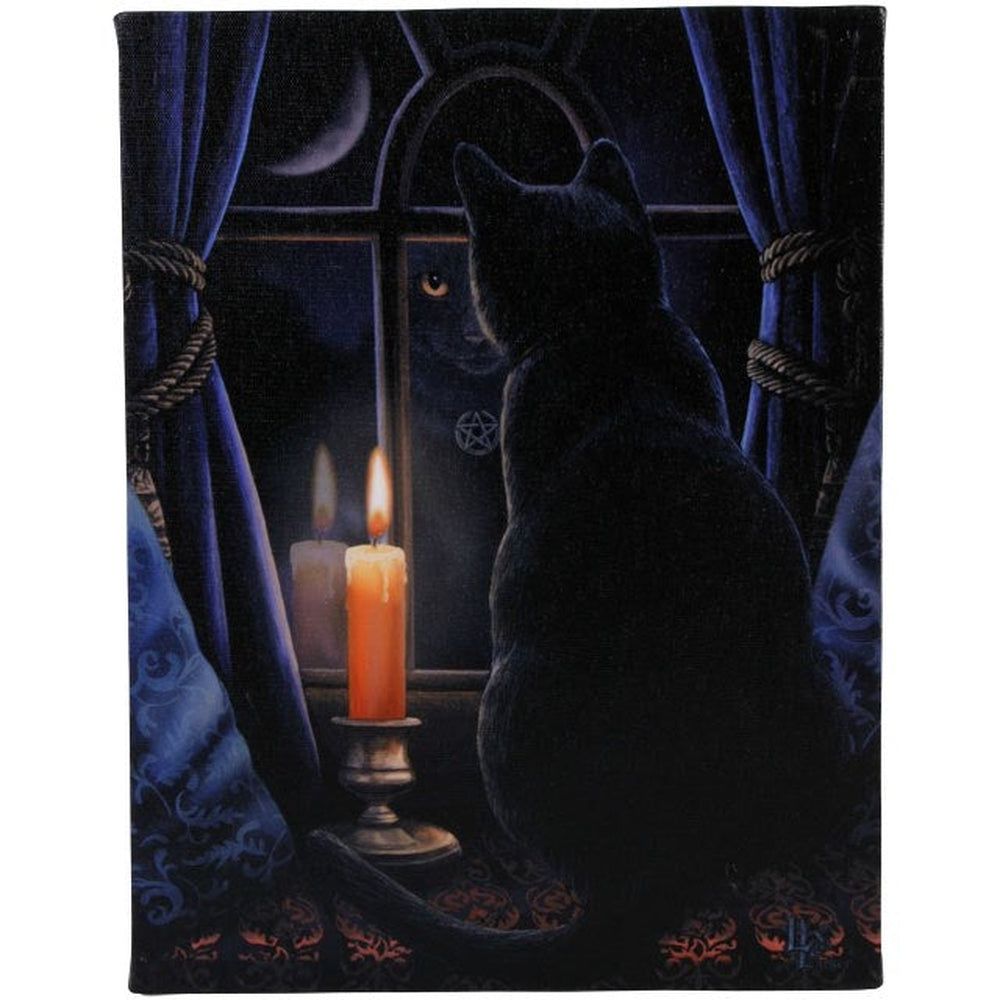 9.8&quot; Lisa Parker Canvas Print - Midnight Vigil Cat, SKU PG-14291, UPC 700317299660