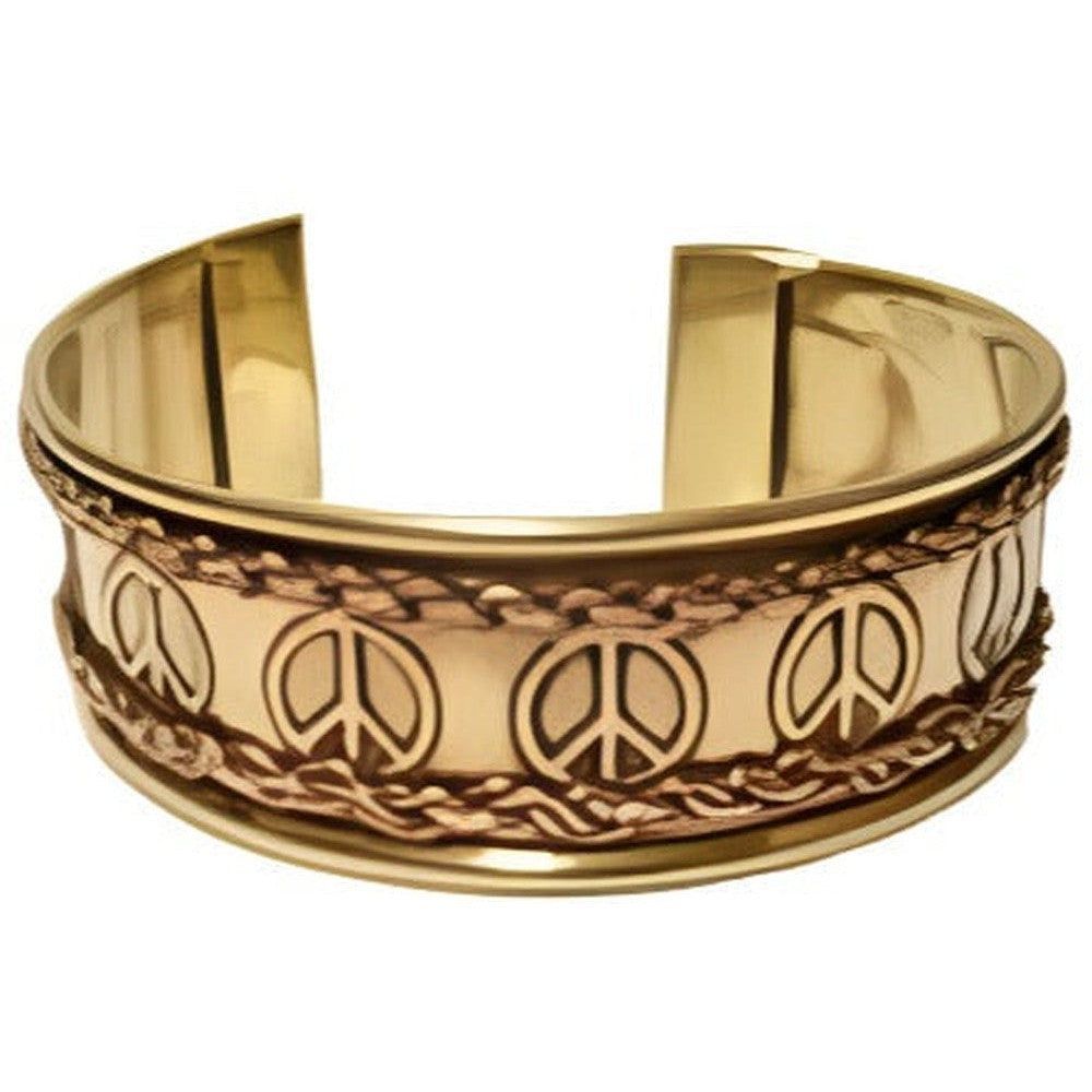 Copper &amp; Brass Bracelet - Peace, SKU H01-27-111A-1, UPC 700317379164