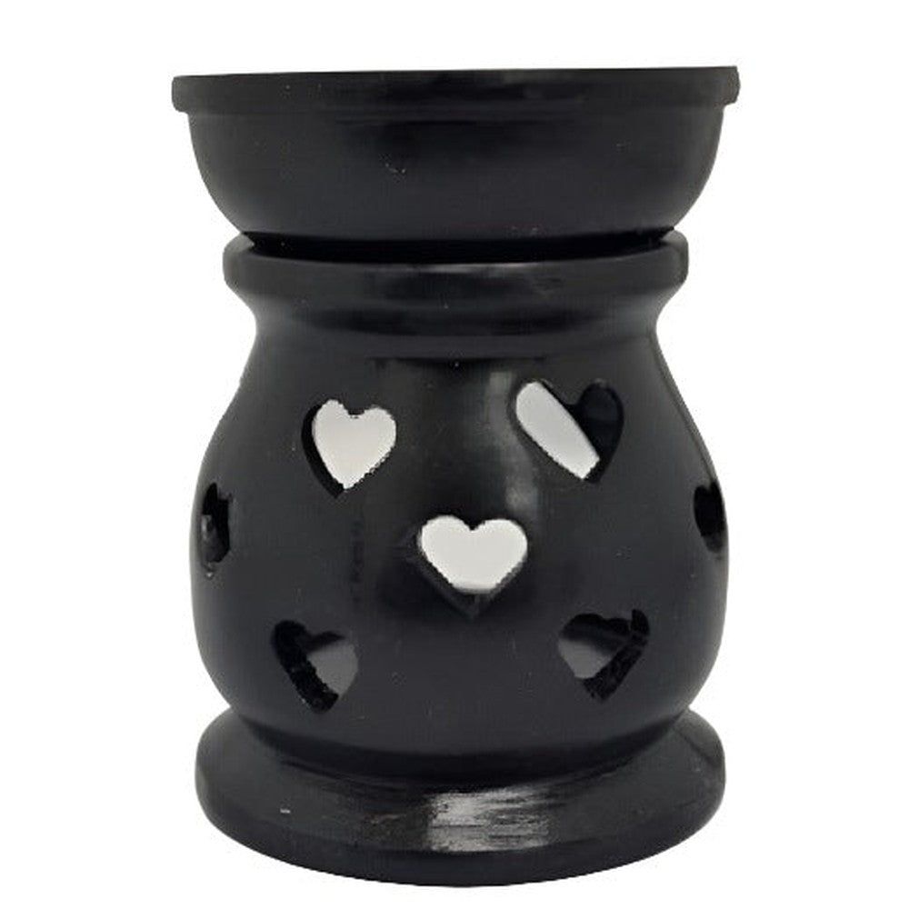 3&quot; Black Soapstone Aroma Lamp, SKU F01-STSK, UPC 700317384564