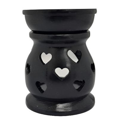 3&quot; Black Soapstone Aroma Lamp, SKU F01-STSK, UPC 700317384564