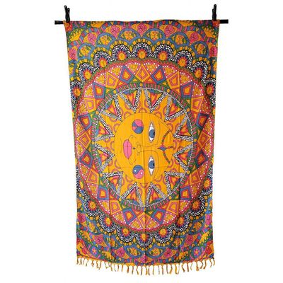 44&quot; x 72&quot; Multi Color Sun Tapestry, SKU SC78-Multi-Sun, UPC 700317309017