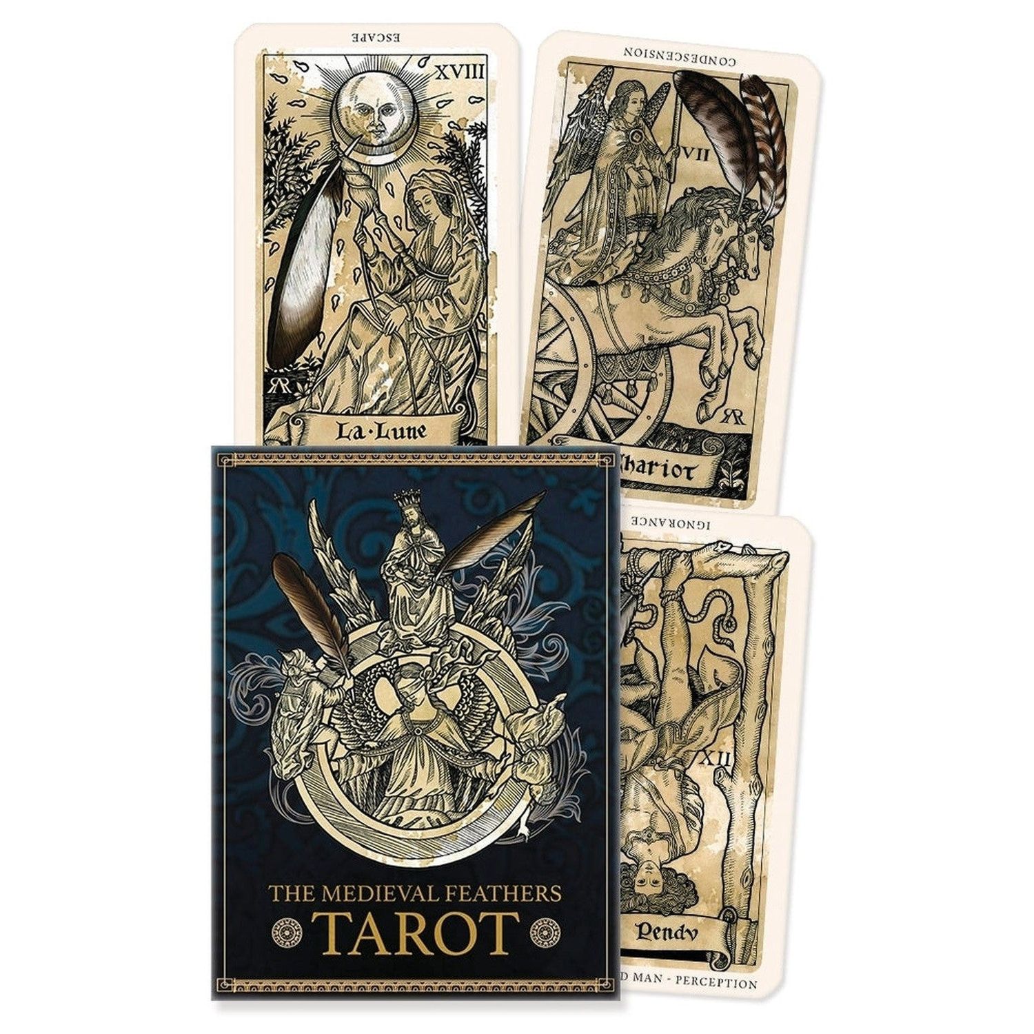 The Medieval Feathers Tarot by Jay R. Rivera, Alejandro R. Rozan, SKU LW2243, UPC 700317374527