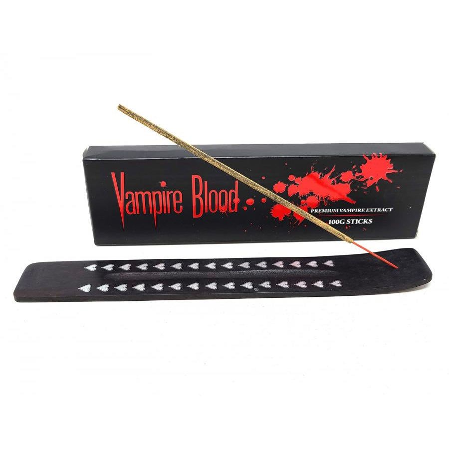 Vampires Blood Incense 100 grams with Wooden Incense Burner, SKU 03-VBSET, UPC 700317301349