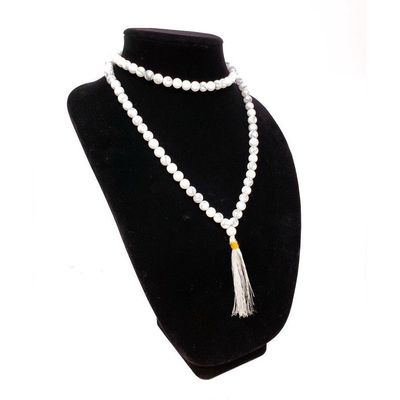 Mala Necklace or Prayer Beads - Howlite (108 Beads), SKU QQ00-GJM-10, UPC 700317371359