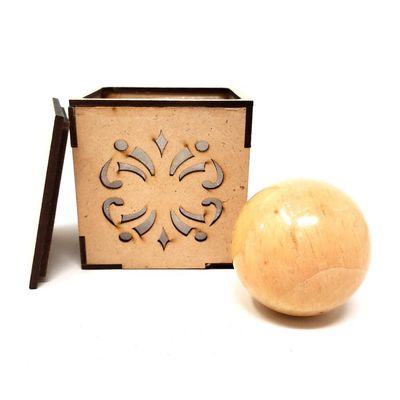 40-55 mm Gemstone Sphere with Box - Yellow Aventurine, SKU Sphere-17, UPC 700317311287