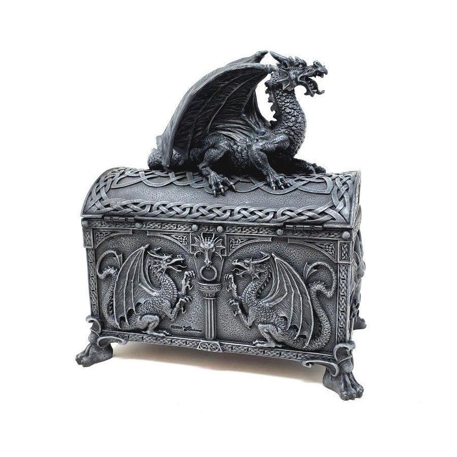7.25&quot; Celtic Dragon Chest Display Box, SKU 71308AA, UPC 700317382805