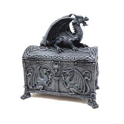 7.25&quot; Celtic Dragon Chest Display Box, SKU 71308AA, UPC 700317382805