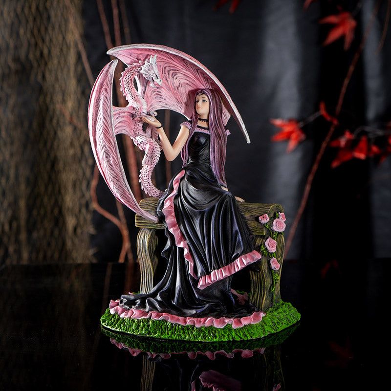 9.4&quot; Anne Stokes Dragon Statue - Elegant Pink, SKU PG-15575, UPC 700317355458