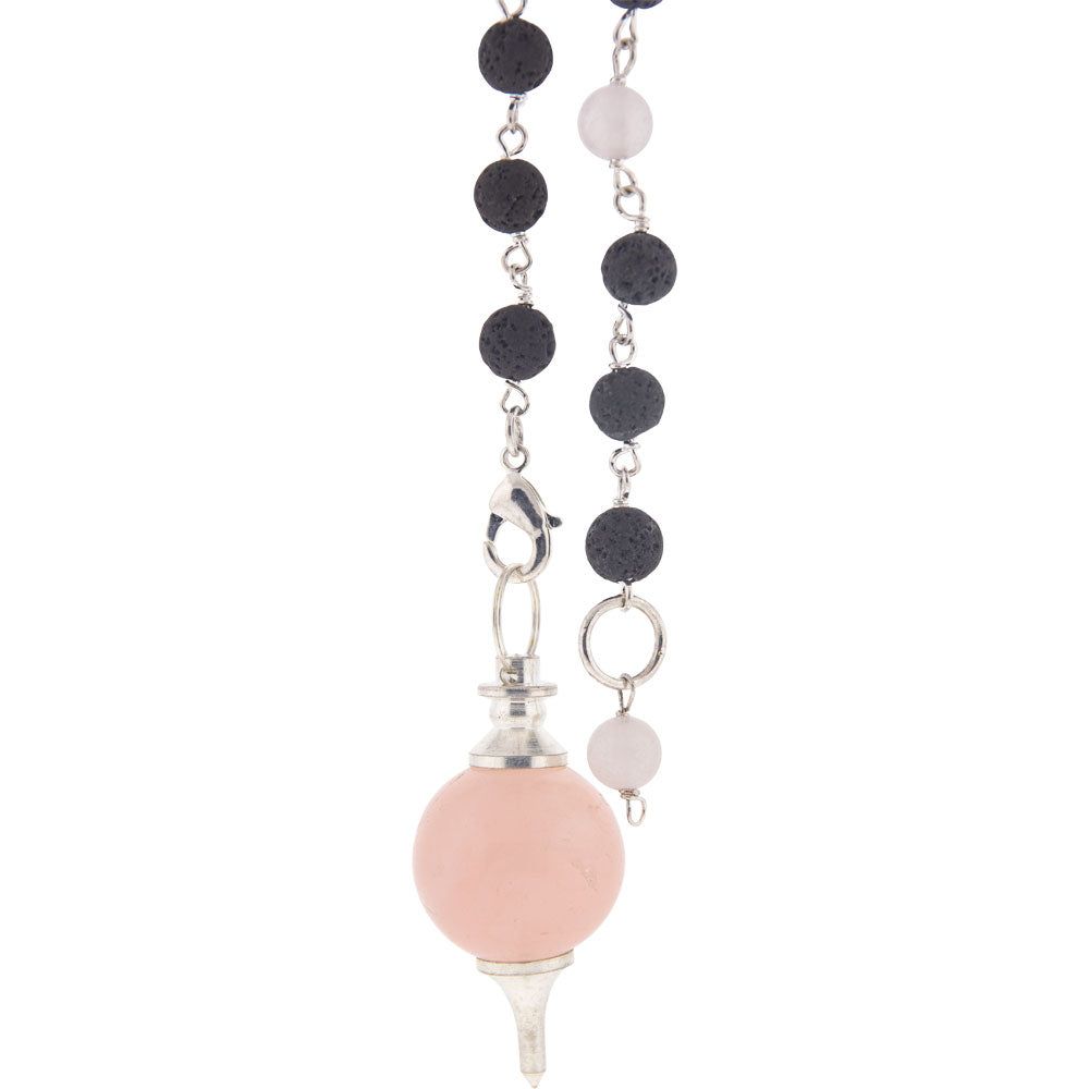 Sephoroton Pendulum with Lava Beads - Rose Quartz, SKU KH-61430, UPC 700317353676