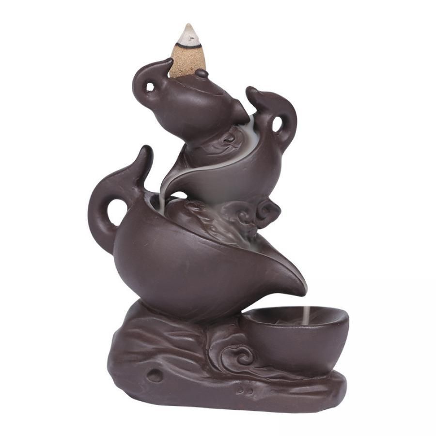 5&quot; Tea Pot Backflow Cone Incense Burner, SKU C00-BFL-41, UPC 700317380856