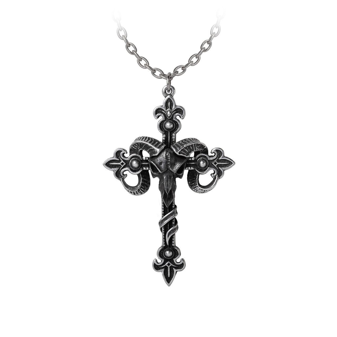 Cross of Baphomet Necklace, SKU AL-P952, UPC 700317314578