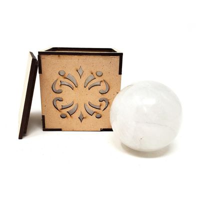 40-55 mm Gemstone Sphere with Box - Quartz, SKU Sphere-03, UPC 700317311270