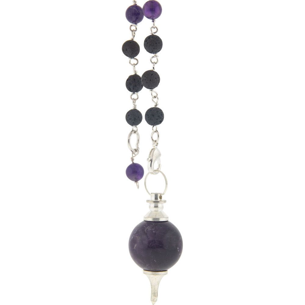 Sephoroton Pendulum with Lava Beads - Amethyst, SKU KH-61433, UPC 700317353645