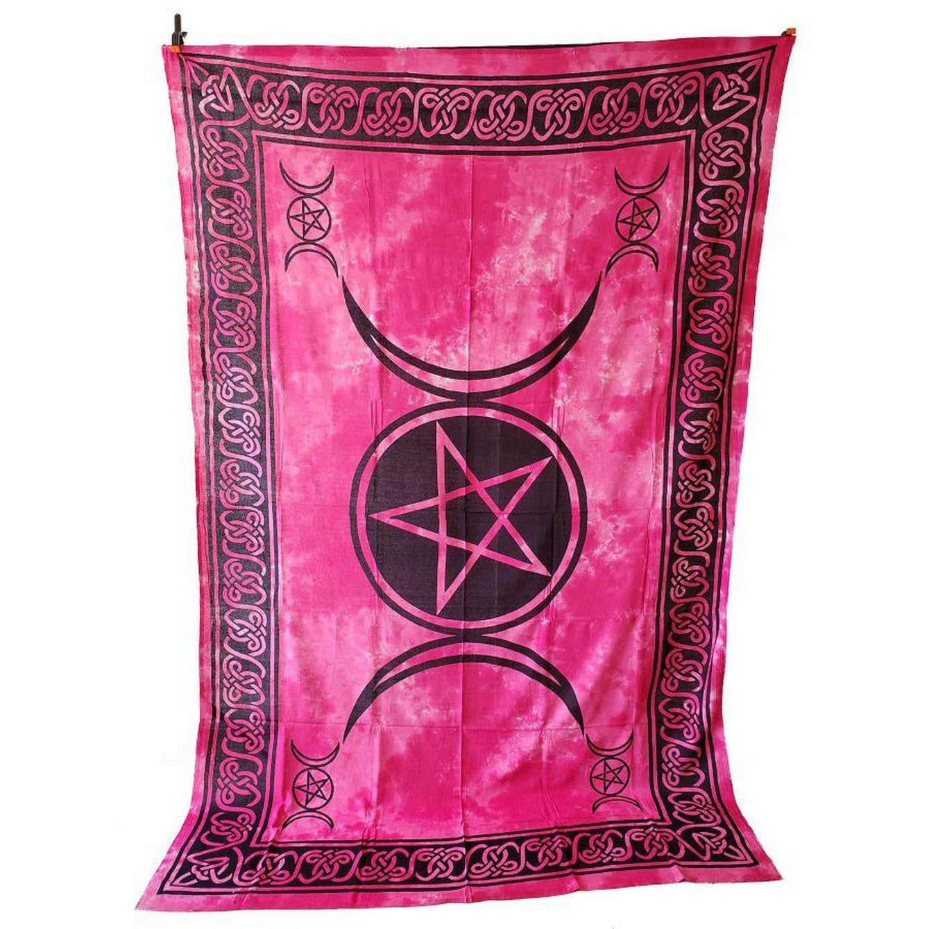 72&quot; x 108&quot; Triple Moon Red Tie Dye Tapestry, SKU CPS-TGR, UPC 700317308942