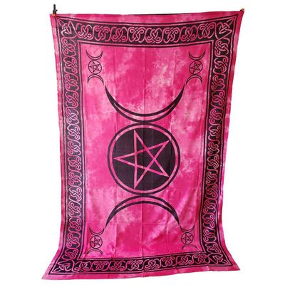 72&quot; x 108&quot; Triple Moon Red Tie Dye Tapestry, SKU CPS-TGR, UPC 700317308942