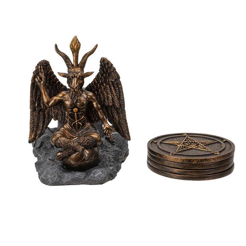 6&quot; Baphomet Coaster Set, SKU PG-15532, UPC 700317311065