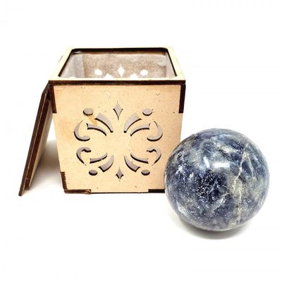 40-55 mm Gemstone Sphere with Box - Iolite, SKU Sphere-16, UPC 700317311263