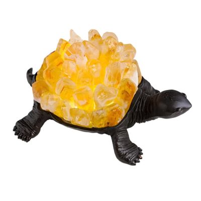 4.5&quot; LED Turtle Crystal Night Light - Citrine, SKU GMLAMP-10, UPC 700317417149
