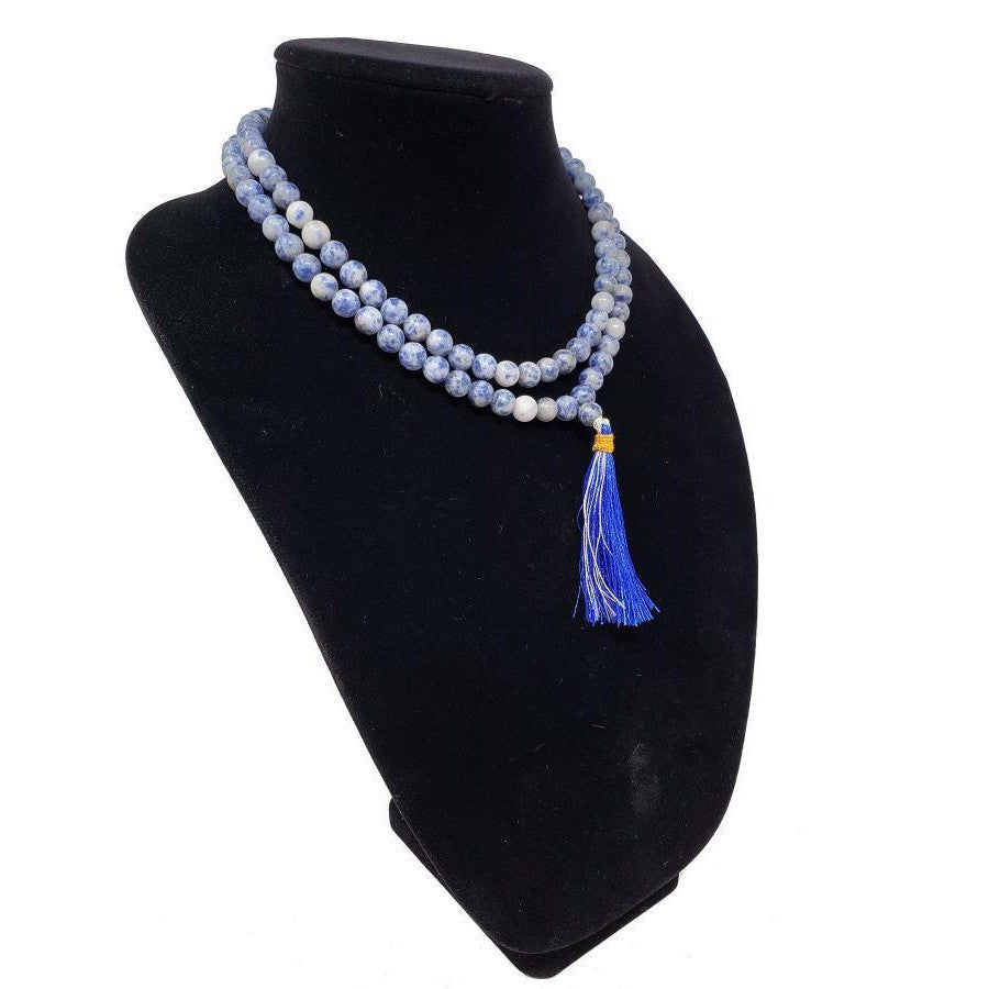 Mala Necklace or Prayer Beads - Sodalite (108 Beads), SKU QQ00-GJM-25, UPC 700317371274