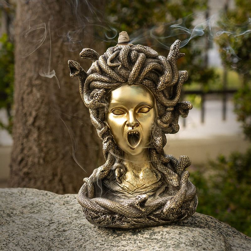 7&quot; Medusa Backflow Incense Burner, SKU PG-15632, UPC 700317372387
