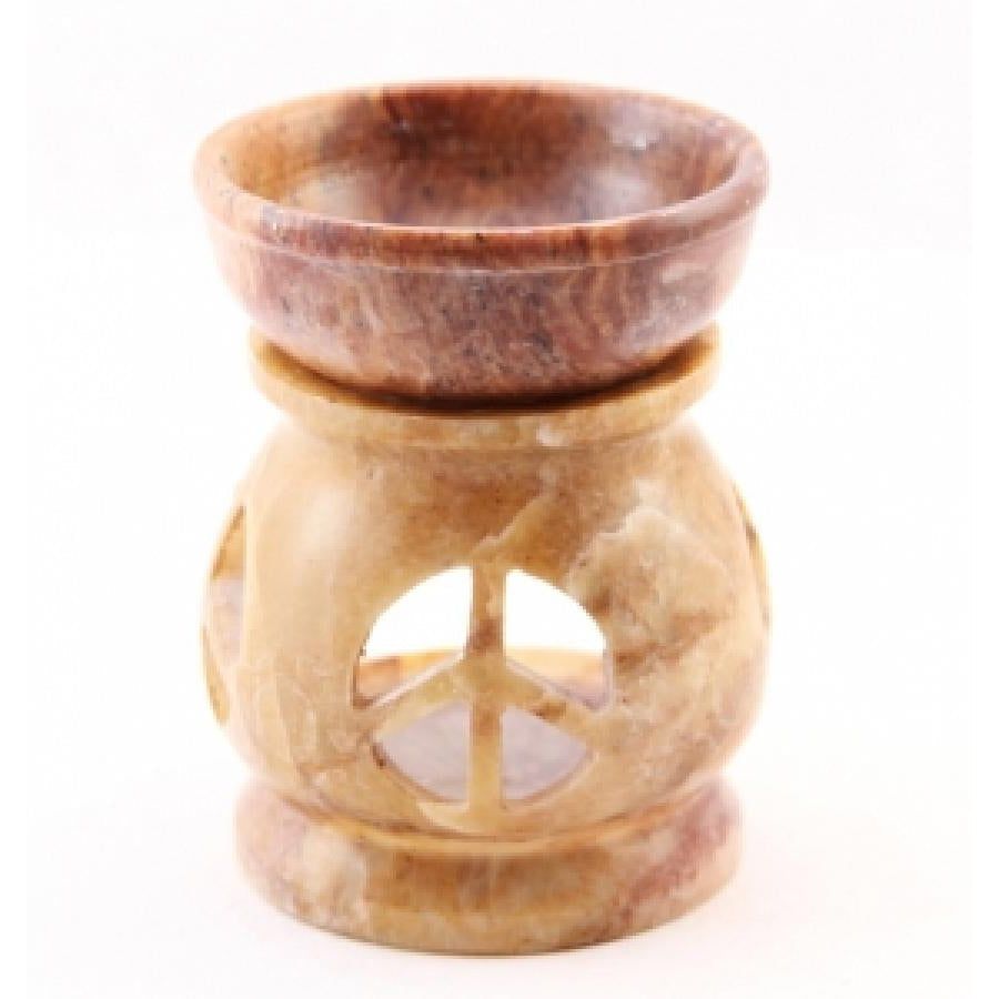 3&quot; Peace Carved Soapstone Oil Aroma Lamp, SKU STSP, UPC 700317305958