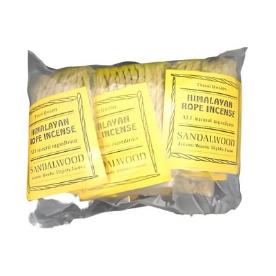 Tibetan Rope Incense with Burner - Sandalwood (20 Ropes), SKU T06-32-THSD-1, UPC 700317385424