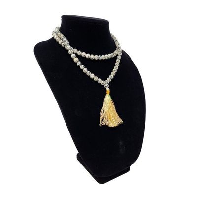 Mala Necklace or Prayer Beads - Dalmatian (108 Beads), SKU QQ00-GJM-07, UPC 700317371205