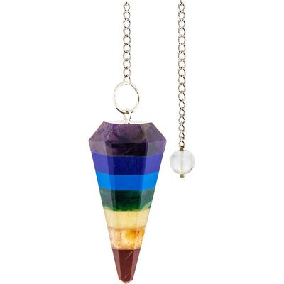 6-Sided Pendulum - Chakras, SKU PEND-18, UPC 700317374077