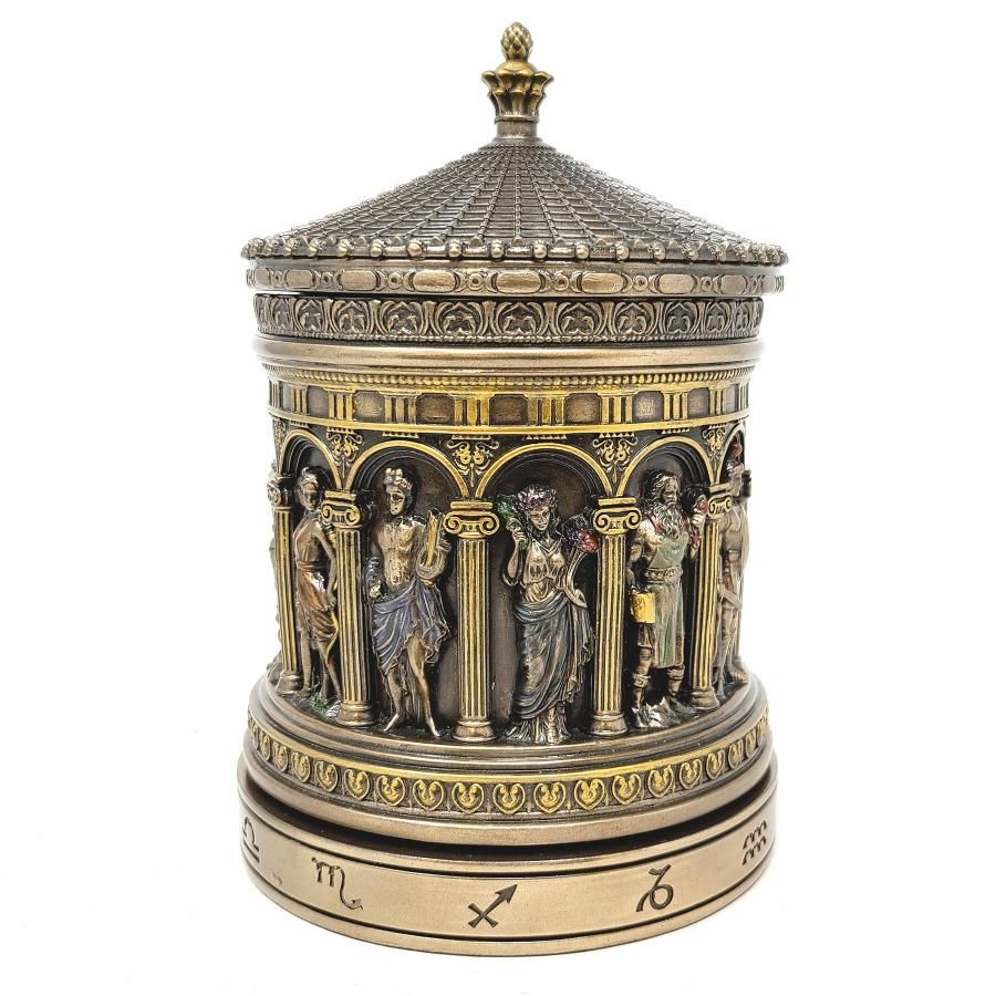 6.5&quot; Greek Pantheon Zodiac Rotating Trinket Box, SKU B03-US22-78303A4, UPC 700317395621