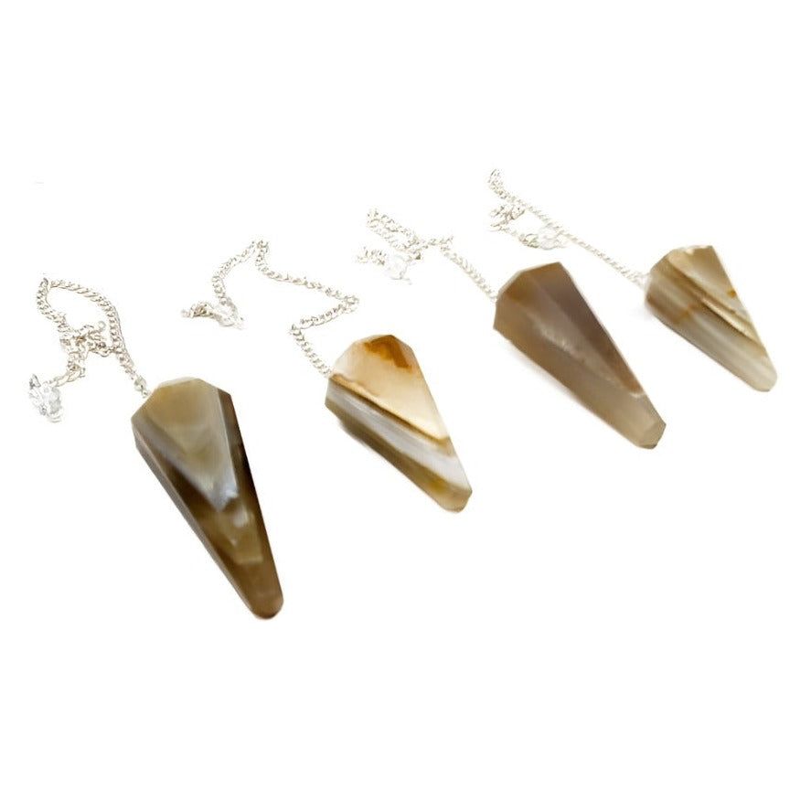 6-Sided Pendulum - Yellow Agate, SKU PEND-87, UPC 700317301899
