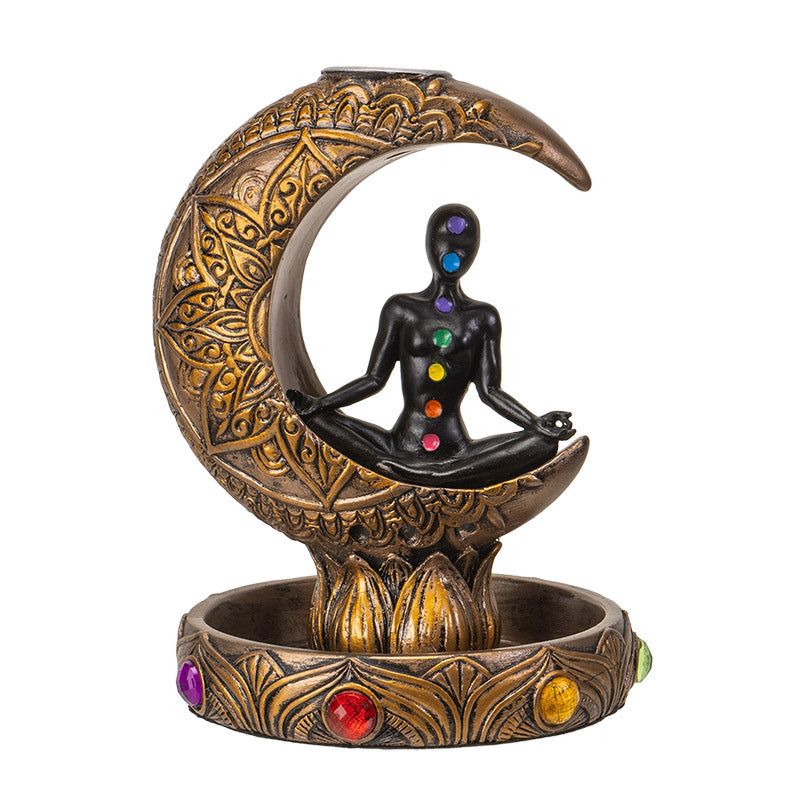 Chakra Moon Backflow Incense Burner, SKU PG-15399, UPC 700317355403