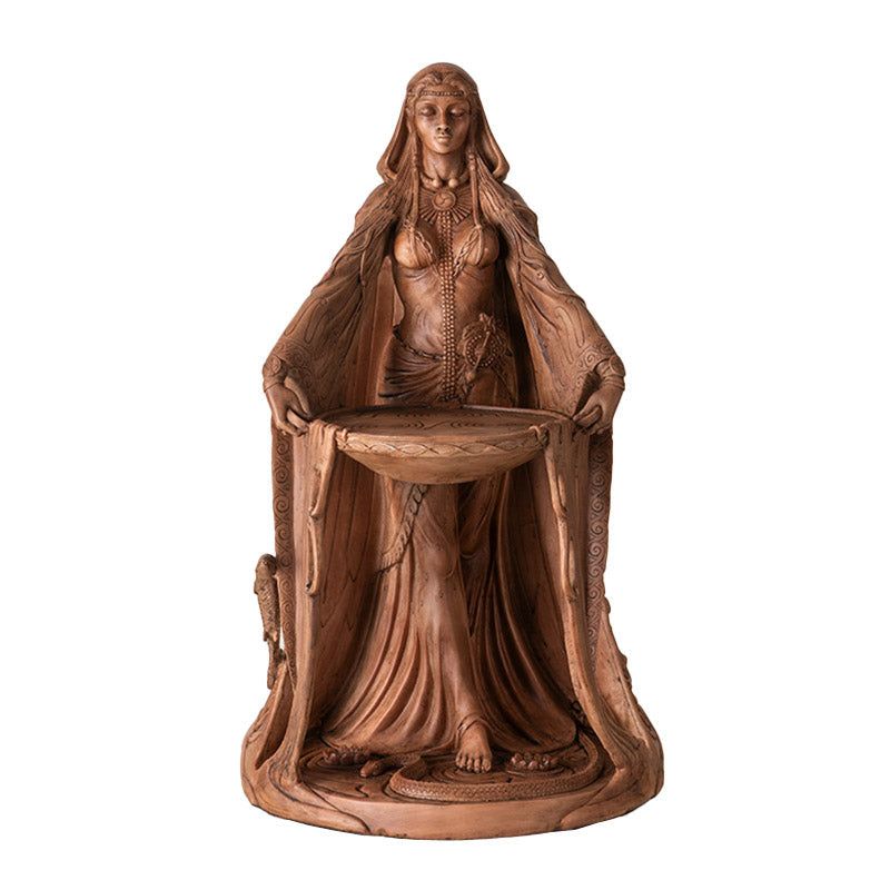 16&quot; Celtic Danu Goddess Wood Finish Statue, SKU PG-15841, UPC 700317369738