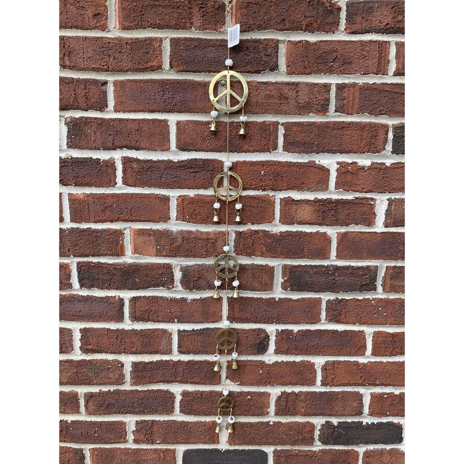 32&quot; Peace Brass Wind Chime, SKU F06-049-7506, UPC 700317377924