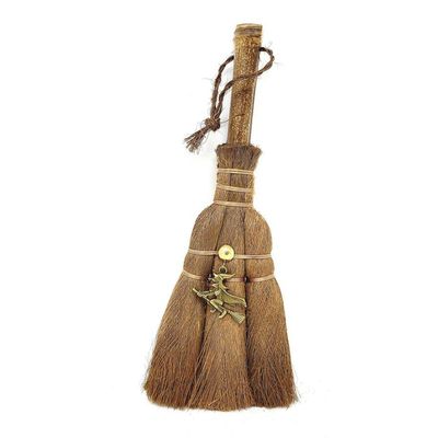 8&quot; Wicca Broom - Witch on a Broomstick, SKU T00-BRM-003, UPC 700317381419