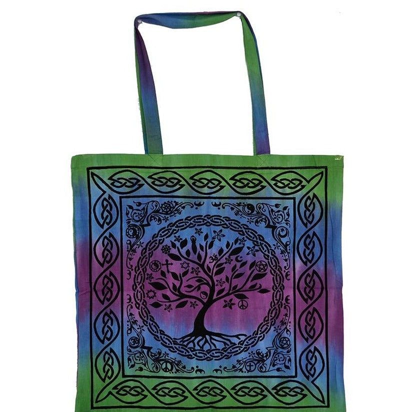 18&quot; x 18&quot; Tree of Life Tie Dye Tote Bag, SKU Z044-SC74-TS, UPC 700317380474