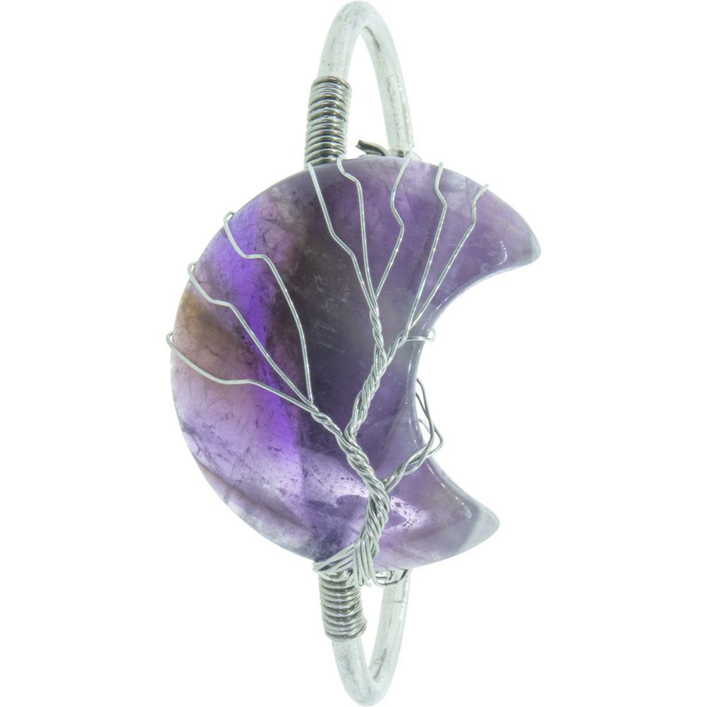 Wire Wrapped Adjustable Bracelet - Amethyst Moon, SKU KH-98872, UPC 700317311515