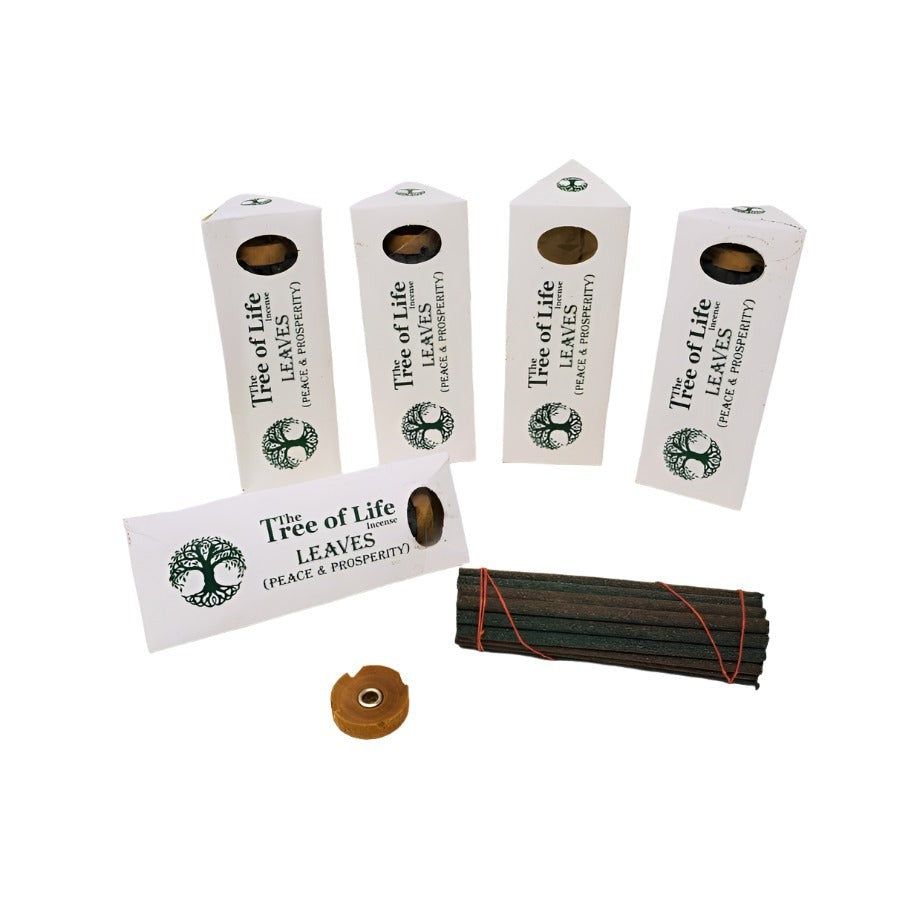 4&quot; The Tree of Life Tibetan Incense Sticks -  Leaves (Peace &amp; Prosperity) (5 Packs of 30 Sticks), S…