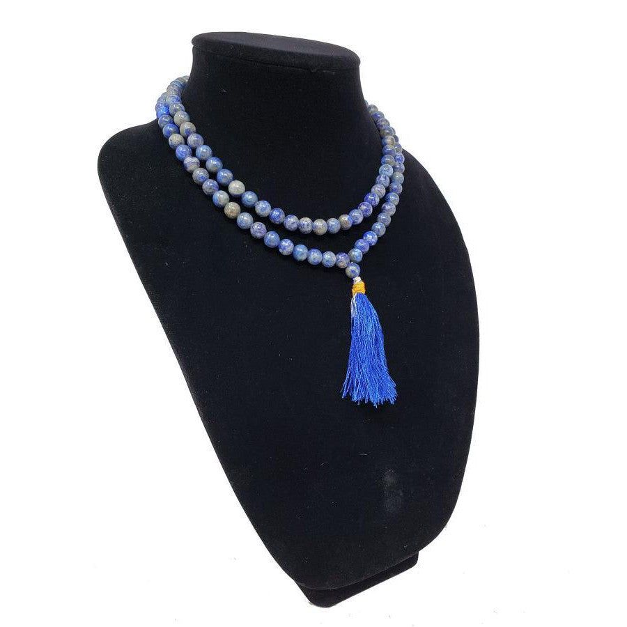 Mala Necklace or Prayer Beads - Lapis Lazuli (108 Beads), SKU QQ00-GJM-14, UPC 700317371427