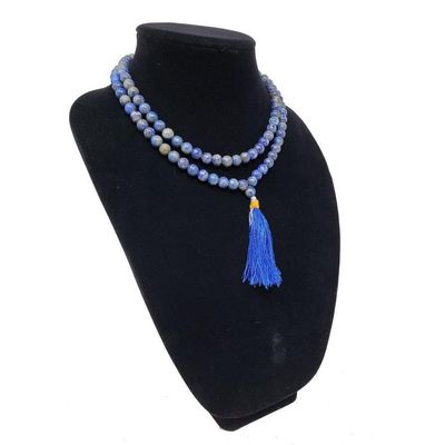 Mala Necklace or Prayer Beads - Lapis Lazuli (108 Beads), SKU QQ00-GJM-14, UPC 700317371427