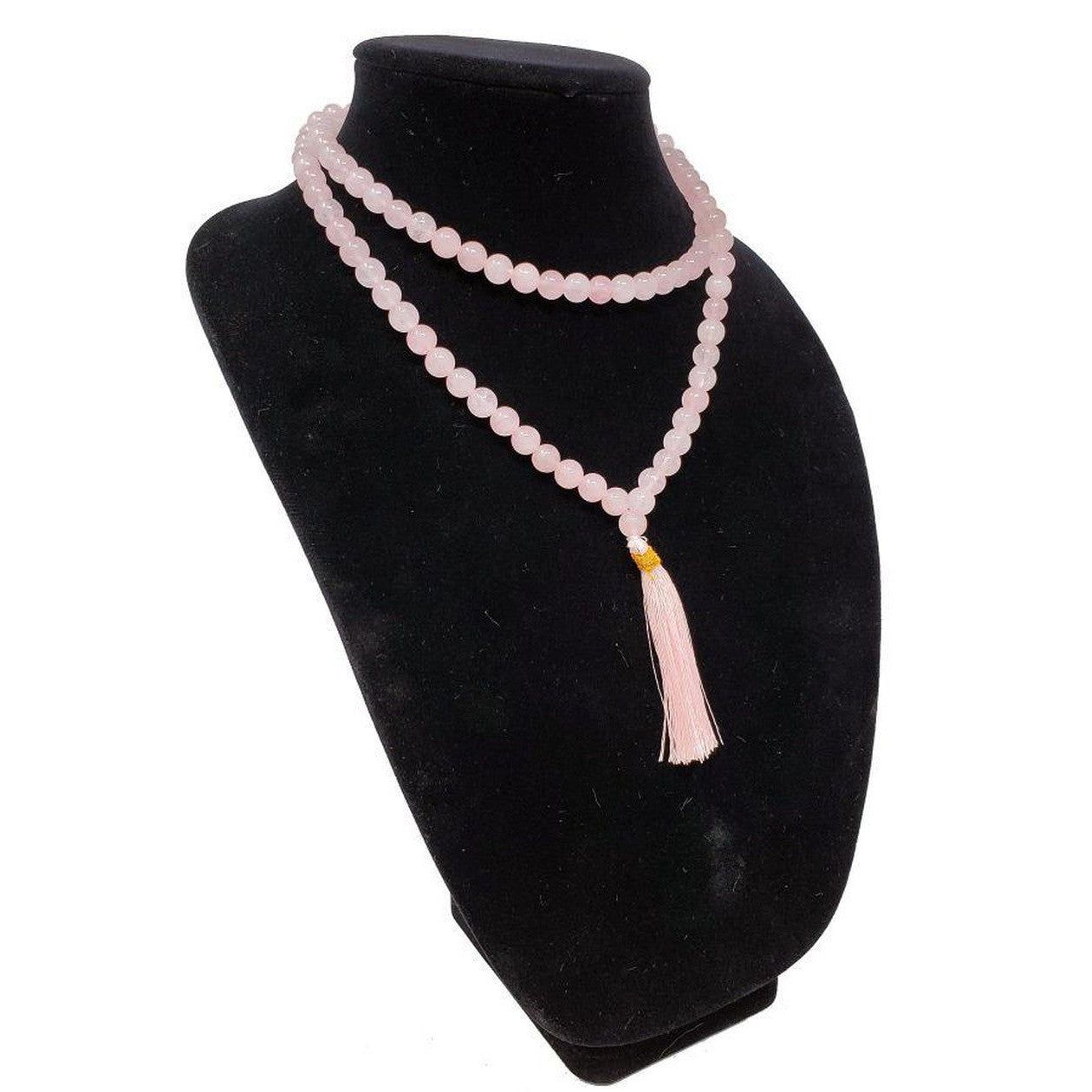 Mala Necklace or Prayer Beads - Rose Quartz (108 Beads), SKU QQ00-GJM-23, UPC 700317371250