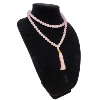 Mala Necklace or Prayer Beads - Rose Quartz (108 Beads), SKU QQ00-GJM-23, UPC 700317371250