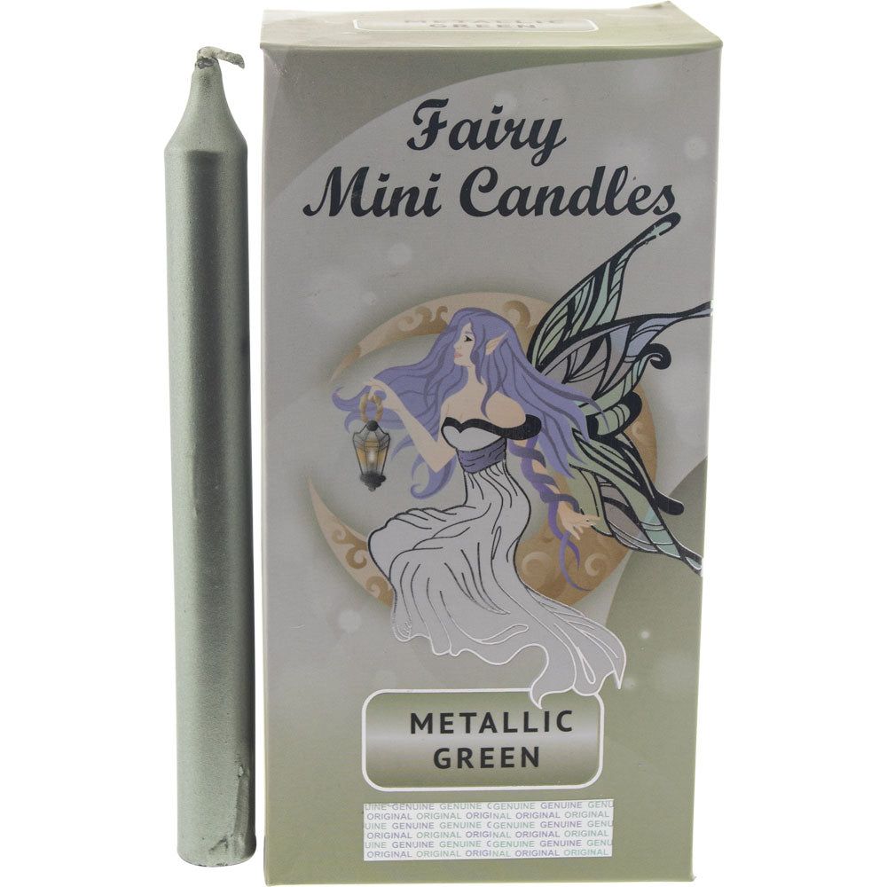 Fairy Mini Ritual Spell Candles - Metallic Green (Pack of 20), SKU KH-81667, UPC 700317311683