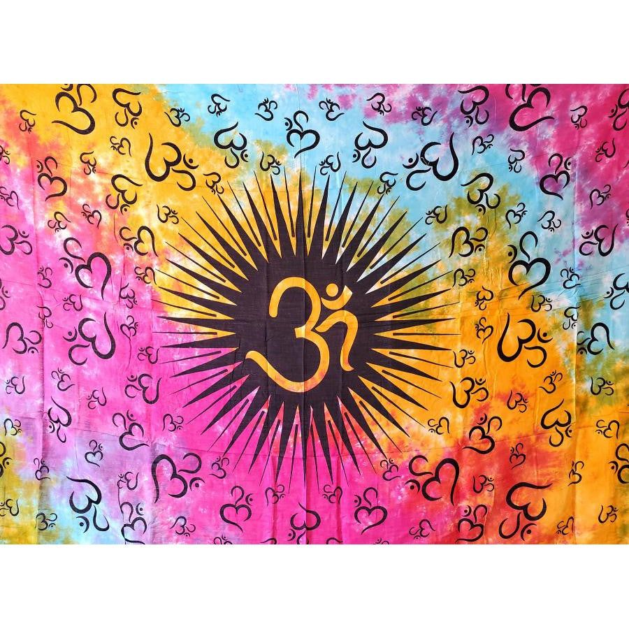 44&quot; x 72&quot; Om Tie Dye Tapestry, SKU SC78-OMC, UPC 700317309000