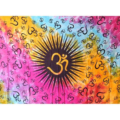 44&quot; x 72&quot; Om Tie Dye Tapestry, SKU SC78-OMC, UPC 700317309000